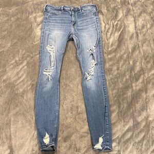 Hollister Light Blue Distressed Skinny Jeans